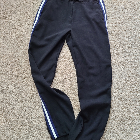 NWT black track pants💙 with navy &white stripe💙 - Picture 10 of 10